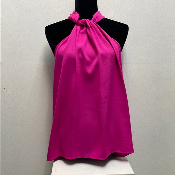 the shop & co Tops - Chic Pink Halter Blouse with Knot Detail